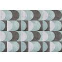 Cirkelgeometrisk tapet i pastelblå grå - moderne non-woven tapet