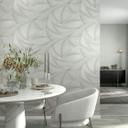 Papier peint intissé gris, beige 3D aspect vagues graphique moderne