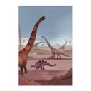 Póster de tela En la tierra de los dinosaurios - Marrón