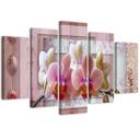 5 stykke lærredsprint Pink Flower Orchid