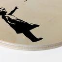 Træbillede - Rund - Banksy - Girl with red balloon