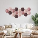 3D Hexagon Alu-Dibond - Mørkerød