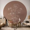 Wild Rose Bouquet Mocha Mousse | Blomster Fototapet - Anis illustration - Rund - vliesetapet/selvklæ