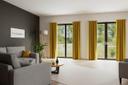 Homing Fertigschal mit verdeckten Schlaufen, Galdin safran -  2,45 x 1,4 m