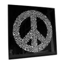 Wanddecoratie Peace Sign - zilver glitter