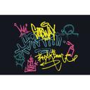 Fototapet Graffiti Subway Black Coloured 3,75 x 2,50 m - street art Ikke-vævet tapet urban