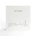 Billede af træ til at sætte op - Skyline Rotterdam Outline - 15x15 cm