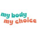 Wallsticker med ordsprog - My body my choice turkis-koral