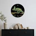 Wanduhr aus Glas - Chamäleon - Brown - Ø 30 cm