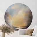 Vinilo decorativo Luz dorada en el cielo del atardecer - Bergius - Redondo