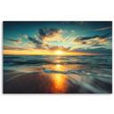 Canvasbillede, solnedgang hav