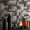 Ikke-vævet tapet Damian Refined Dimensions 3D geometrisk grå sort - tapet metallic moderne