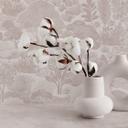 Landskabstapet creme taupe - Ikke-vævet tapet med illustration af naturmotiv