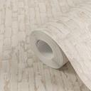 Lodret struktureret tapet creme beige - Ikke-vævet tapet med 3D-effekt 
