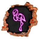 Sticker Mural Flamingo - Lumière néon