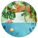 Fototapet - Rundt Goed Blauw - Tiger i junglen  - vliesetapet/selvklæbende non-woven tapet