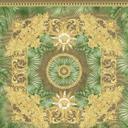 Versace tapet i guld og brun non-woven tapet jungle look med medusa hoveder design