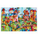 Canvasbillede, farverig by