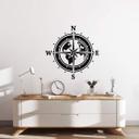 Wallsticker Kompas med abstrakte kontinenter