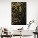 Geborsteld Alu-Dibond met goud-, zilver- & kopereffect - Luipaard met intense blik - MaronPhotography
