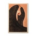 Cuadro de madera mujer con vestido negro a rayas - Müller