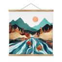 Póster de tela montaña tierra río - SpaceFrog Designs