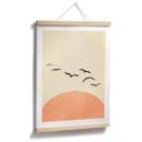 Póster Bandada de pájaros al atardecer - Kubistika