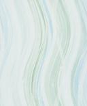 Papel pintado no tejido ondas, rayas gráfico moderno mate en blanco verde azul