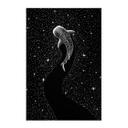Póster de tela tiburón ballena en el océano de estrellas - Cakir