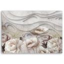 Canvasbillede, Beige blomster i blomst 3D