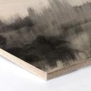Hexagone - Placage bois de bouleau - Nouveauprints - Coups de pinceau d'aquarelle (noir)