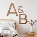 Lettres murales en bois Placage acajou - Alphabet - Lettres à l'unité Eurostile