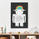 Canvasbillede regnbuerobot Sleep Laugh Create - Treechild