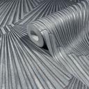 Papel pintado no tejido aspecto 3D, rayas gráfico geométrico en gris 
