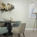 Papel pintado no tejido con rayas curvas brillantes Muestra gris
