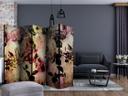 Paravent, Raumteiler freistehend, Trennwand - Nostalgia Flowers II, 5-teilig - einseitig bedruckt - 225x172 cm
