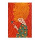 Póster de tela colibrí y mujer en luz roja - Hülya