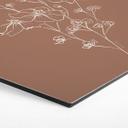 Sekskantet billede vild rose buket mokka mousse - anis illustration - aluminium dibond