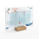 Tischaufsteller zum Beschriften - Stundenplan Meerestiere - transparent - Tischaufsteller für Kinder