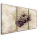 3-delt lærredsprint, Rose Flower Vintage Beige