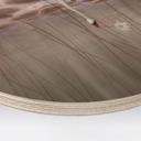 Houten Wanddecoratie lotusbloemen met zwaan in het water in donkerroze - Ms Tiff - Rond