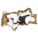 3D - Wallsticker Banksy - Der Blumenwerfer