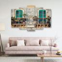 5 stykke lærredstryk Street Italy vinduesblomster