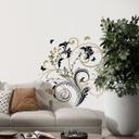 Sticker mural - Vrille de fleurs 10 (bicolore)