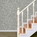 Non-woven tapet i beige grå blade bladlook vintage blomstret natur 
