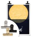 Póster Kubistika - Luna llena sobre el mar