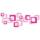 Wallsticker - Retro Firkanter Pink