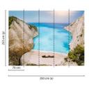 fototapet Designwalls i blå og brun non-woven tapet GreekBay sea 