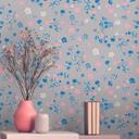 blomstertapet gråblå - blomstertapet designer - non-woven tapet natur