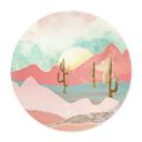 Póster SpaceFrog Designs - Montañas del desierto - Redondo